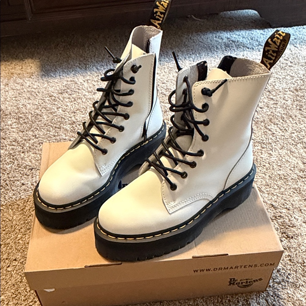 Dr. Martens Women's Off-White Combat Boots